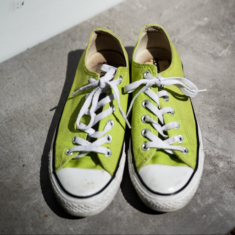 RARE! Chartreuse Lime Green Converse Chuck Taylor’s Low Top Sneakers
